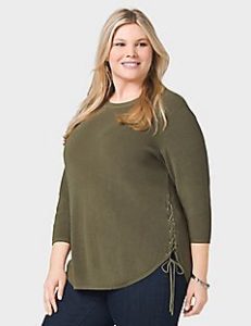 Cheap Plus Size Olive Green Tops