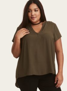 Olive Green Top in Plus Size