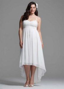 Plus Size White High Low Bridesmaid Dresses