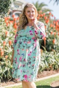 Floral Dress with Sleeves for Plus Size