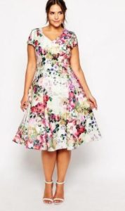 Floral Dresses with Sleeves Plus Size