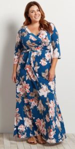 Floral Maxi Wrap Dress Plus Size