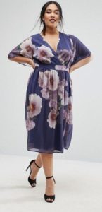 Plus Size Floral Dress with Sleeves