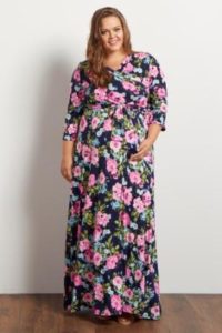 Plus Size Floral Dresses with Sleeves