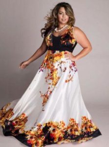 Plus Size Floral Maxi Dress for Wedding