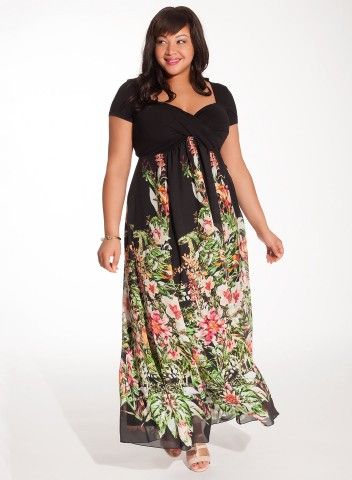 Stunning Plus Size Floral Dress with Sleeves – Attire Plus Size