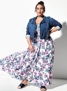 Plus Size Floral Print Maxi Dresses