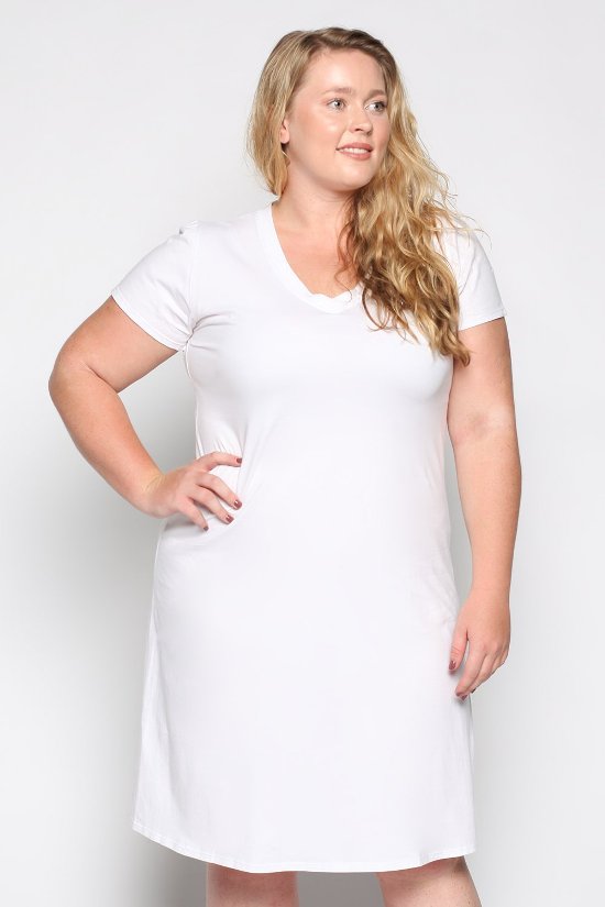 plain white dress plus size