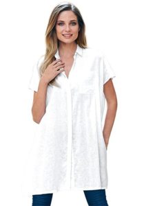 Women's Plus Size White Dress Shirt