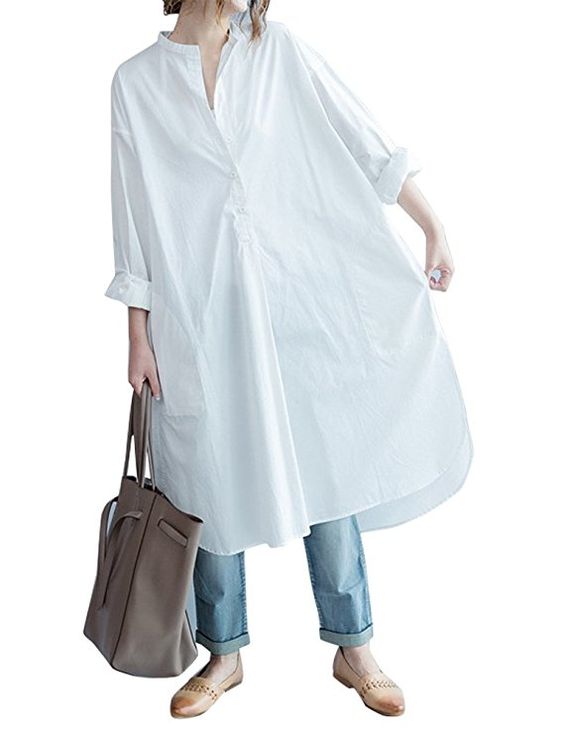 Plus Size White Shirt Dress – Attire Plus Size