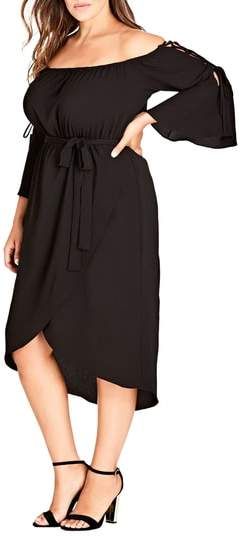 Black Off Shoulder Dress Plus Size