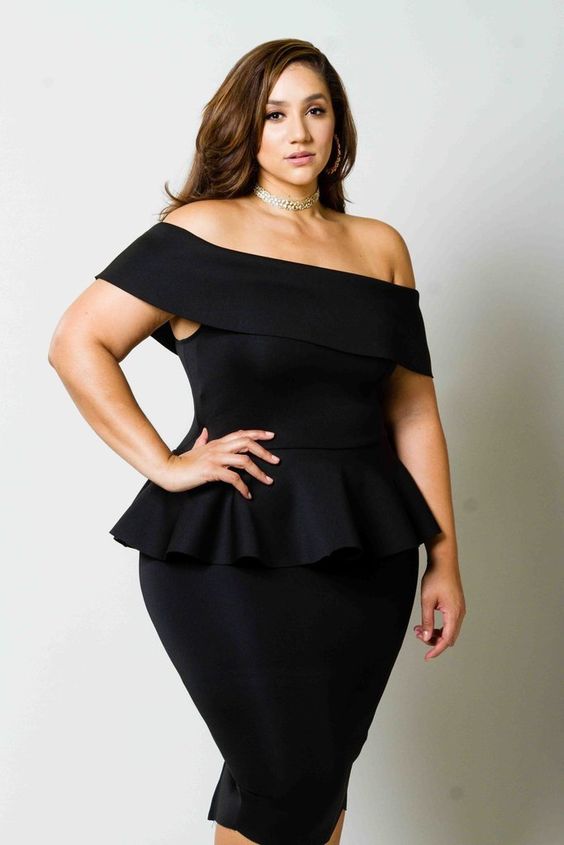 Black Off-The-Shoulder Dress Plus Size