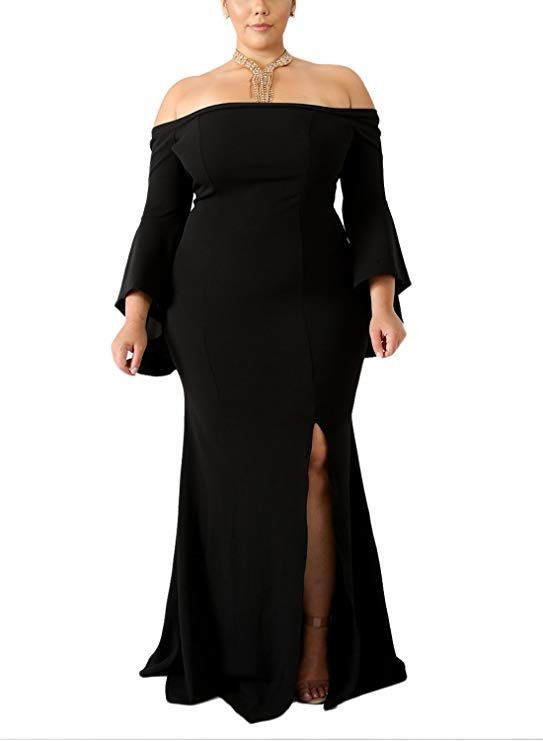 Black Off The Shoulder Dress Plus Sizes