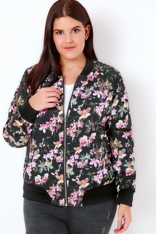 Plus Size Floral Bomber Jacket – Attire Plus Size