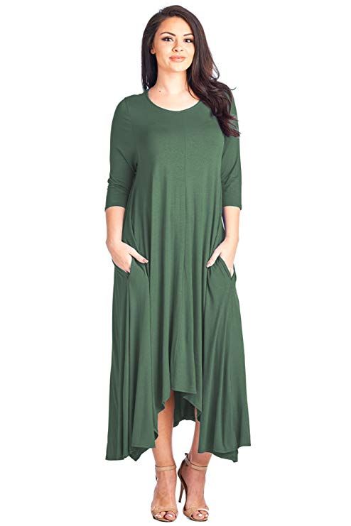 Maxi Dress with Pockets in Plus Size