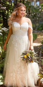 Off The Shoulder Wedding Dress Plus Size