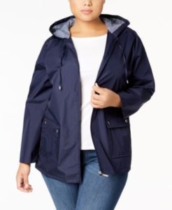 Plus Size Hood Rain Jacket