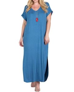 Plus Size Maxi Dress with Pockets Women