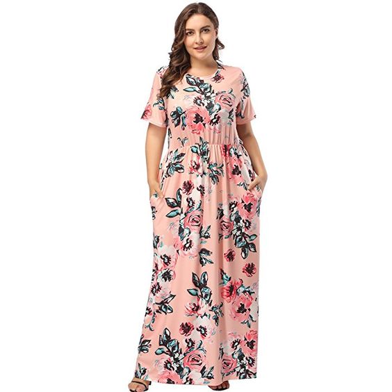 Plus Size Maxi Sundress with Sleeves