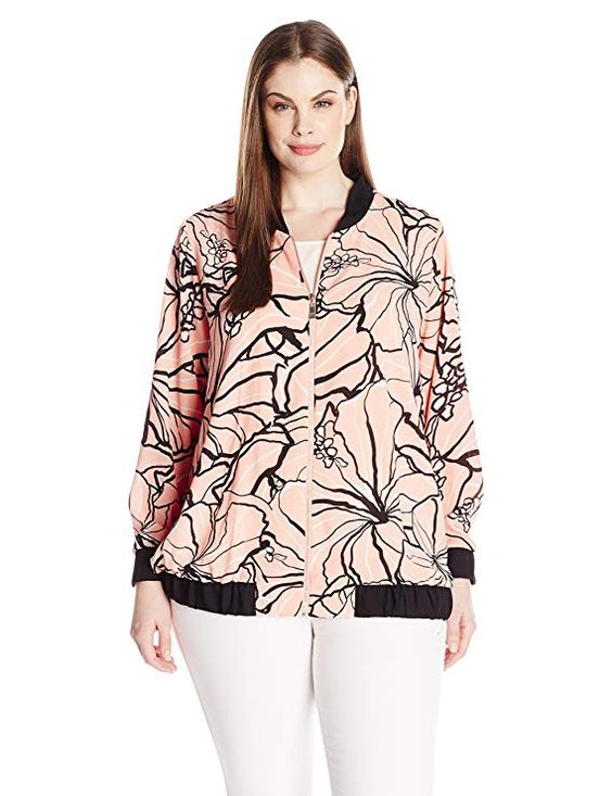 Plus Size Pink Bomber Jacket – Attire Plus Size
