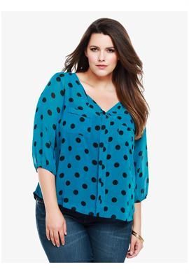 Women's Polka Dot Blouse Plus Size