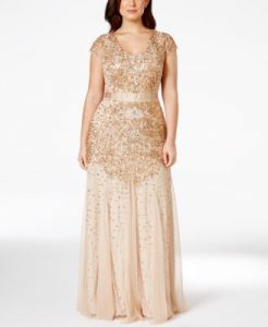 Gold Plus Size Prom Dresses