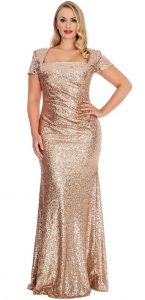 Gold Plus Size Prom Dresses for Women