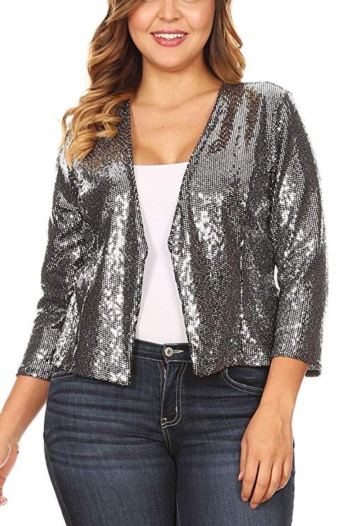 Plus Size Sequin Jacket Attire Plus Size 9266