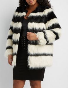 Plus Size Fake Fur Jacket