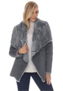 Plus Size Faux Fur Suede Jacket