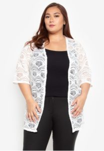 Plus Size Kimono Lace Cardigan