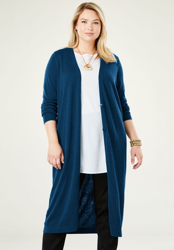 Plus Size Duster Cardigan Sweater for Women – Attire Plus Size