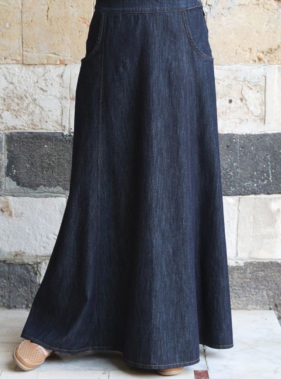 Plus Size Long Black Denim Skirt – Attire Plus Size