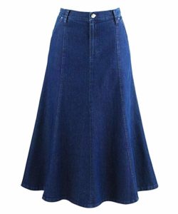 Plus Size Long Denim Skirt for Women