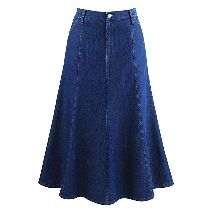 Plus Size Long Denim Skirt for Women – Attire Plus Size