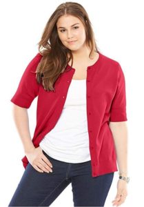 Plus Size Red Cardigan for Girls