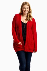 Plus Size Red Cardigan for Women
