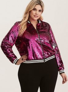 Plus Size Sequin Jacket Pink