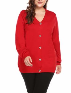Women's Plus Size Red Cardigan