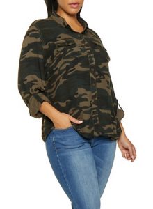 Army Fatigue Jacket in Plus Size