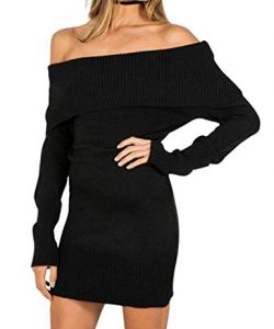 Black Plus Size Knitted Dress