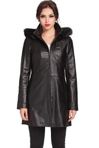 Black Plus Size Leather Jacket With Hood