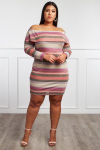 Off The Shoulder Plus size Sweater Dress