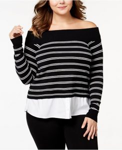 Off The Shoulder Sweater Dress In Plus Size