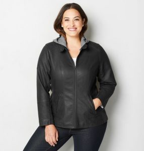 Oversized Leather Jacket With Hood