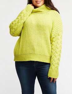 Plus Size Knitted Turtleneck Sweaters