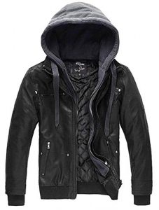 Plus Size Leather Jacket With Hood Men