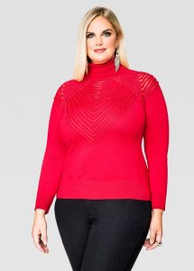 Plus Size Red Turtleneck Sweater