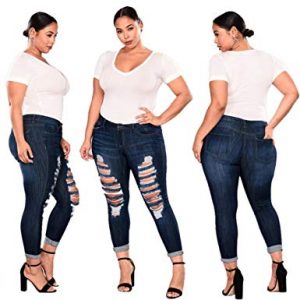 Plus Size Ripped Jeggings for Women