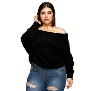 Plus Size Sweater Crop Tops